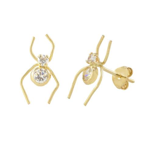 10k Yellow Gold Spider Earrings with Pushbacks 11mm x 7mm - Jewelryland.com