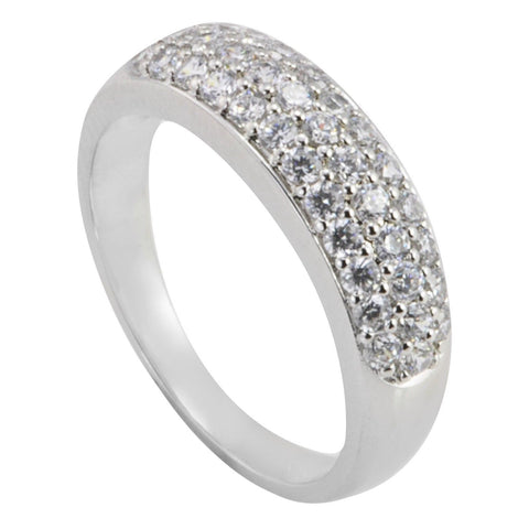 Womens CZ Ring .925 Sterling Silver Cubic Zirconia Band 6mm Wide - Jewelryland.com