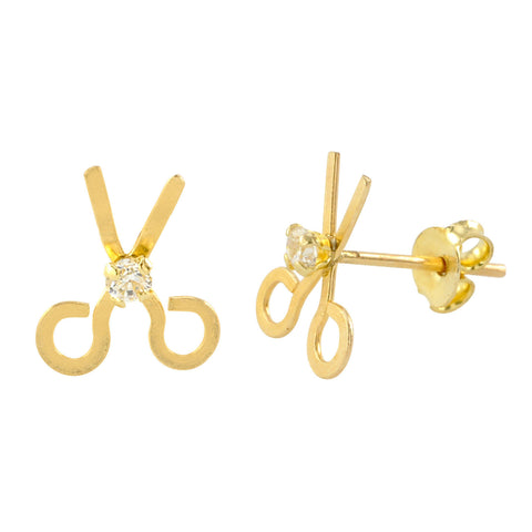10k Yellow Gold Scissors Earrings with Pushbacks 7mm x 10mm - Jewelryland.com