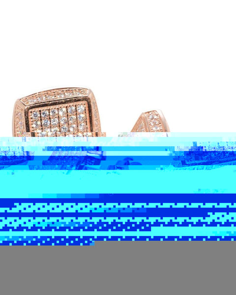 Sterling Silver Rose Gold Plated CZ Cubic Zirconia Stud Screwback Earrings 12mm - Jewelryland.com