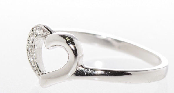 Sterling Silver Heart Ring CZ Cubic Zirconia High Polish - Jewelryland.com