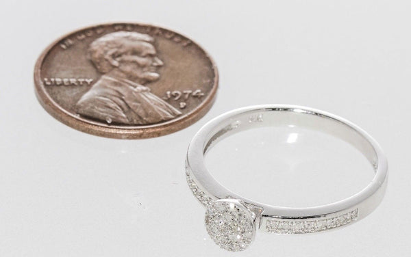 Sterling Silver .15ct Genuine Diamond Micro Pave Ring Size 7 - Jewelryland.com