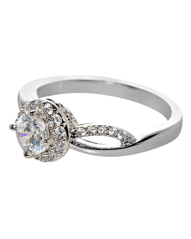925 Sterling Silver Engagement Ring White CZ Cubic Zirconia - Jewelryland.com
