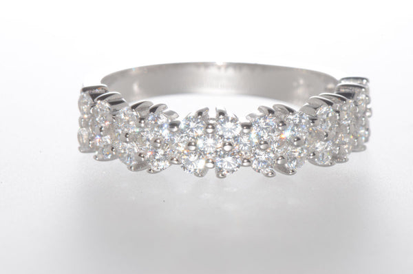 925 Sterling Silver Cubic Zirconia Micropave Set CZ Ring 5mm Wide Band - Jewelryland.com