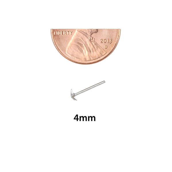 Sterling Silver 4mm Star Nose Stud Nose Pin - Jewelryland.com