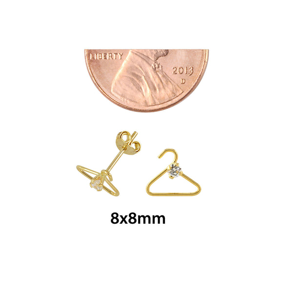 10k Yellow Gold Coat Hanger Earrings with Pushbacks 8mm x 8mm - Jewelryland.com