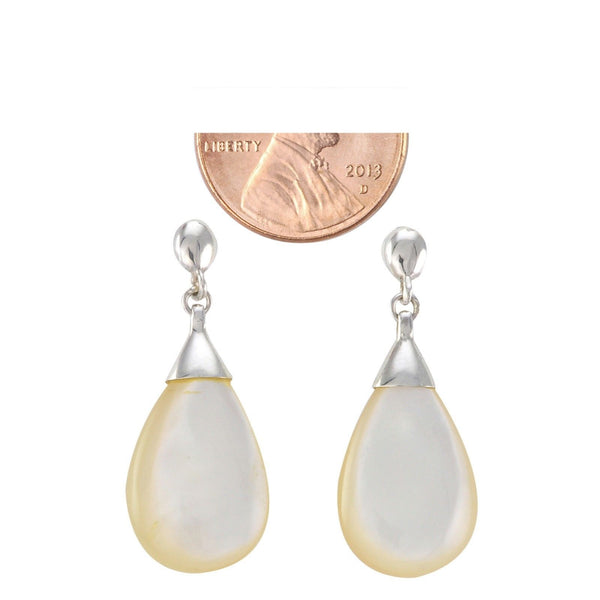 925 Sterling Silver Dangle Mother of Pearl Teardrop Earrings - Jewelryland.com
