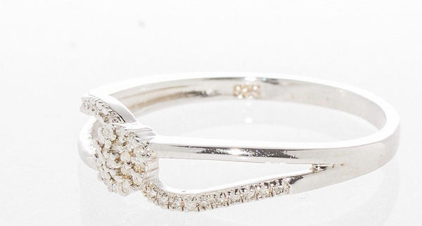 Split Shank Diamond Ring .15TCW - .925 Sterling Silver Micropave Size 7.5 - Jewelryland.com