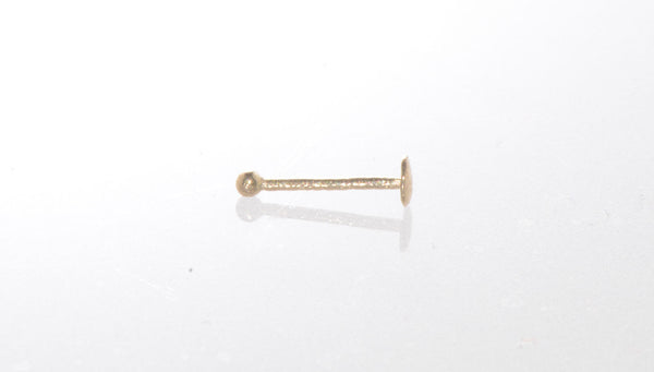 20g Nose Pin 14k Yellow Gold 2mm Flat Ball Nose Stud - Jewelryland.com