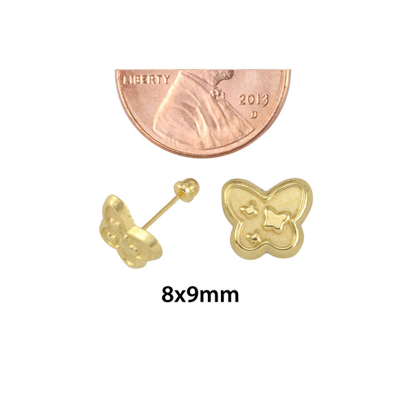 10k Yellow Gold Butterfly Screwback Earrings 8x9 - Jewelryland.com