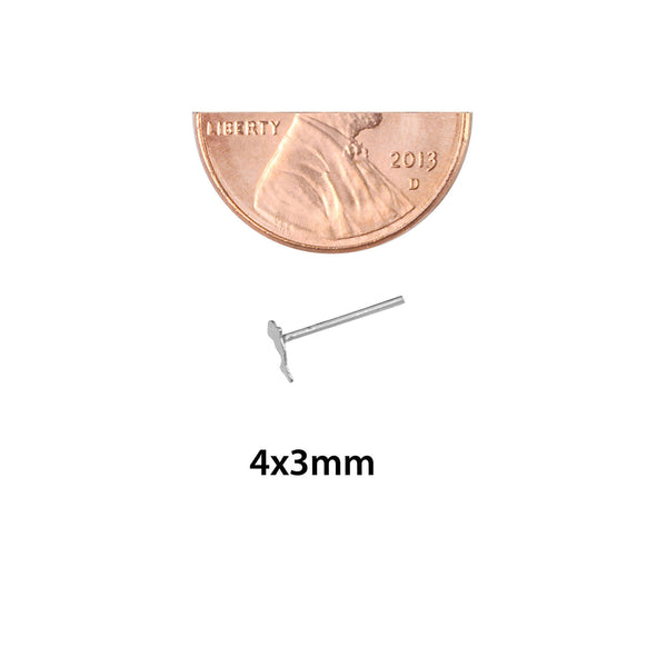 Sterling Silver Tiny Dolphin Nose Stud Nose Pin - Jewelryland.com