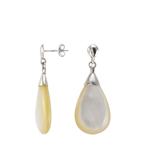 925 Sterling Silver Dangle Mother of Pearl Teardrop Earrings - Jewelryland.com