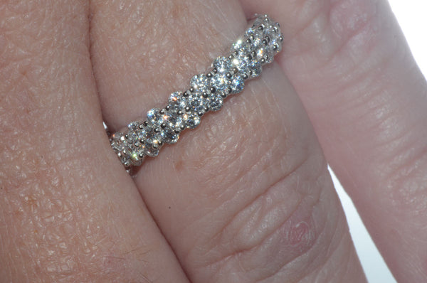 925 Sterling Silver Cubic Zirconia Micropave Set Eternity CZ Ring 4mm Wide Band - Jewelryland.com