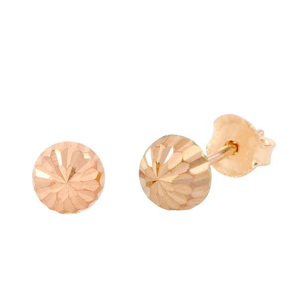 10k Rose Gold Half Ball Stud Earrings High Polish Laser Cut 4mm-7mm - Jewelryland.com