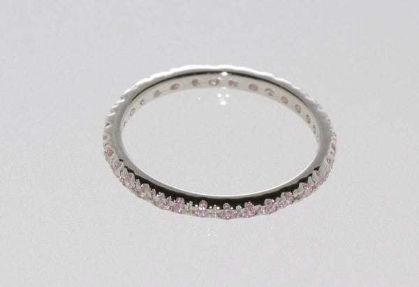 Pink CZ Eternity Band Ring Cubic Zirconia Stackable Sizes 4 5 6 7 8 9 10 - Jewelryland.com