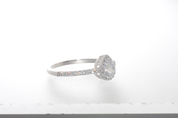 Sterling Silver Pear-Shaped CZ Ring 1ct - Jewelryland.com