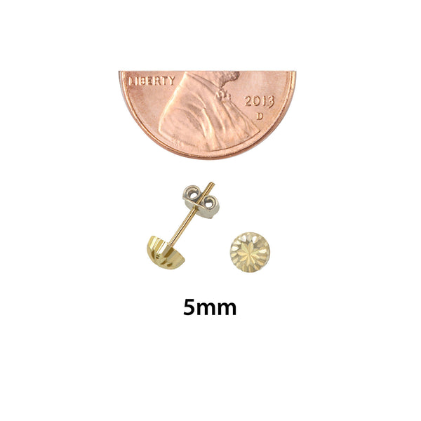 10k White Gold Half Ball Stud Earrings High Polish Laser Cut 4mm-7mm - Jewelryland.com