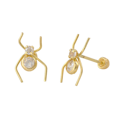 Spider Earrings 10k Yellow Gold with Screwbacks 11x7 - Jewelryland.com