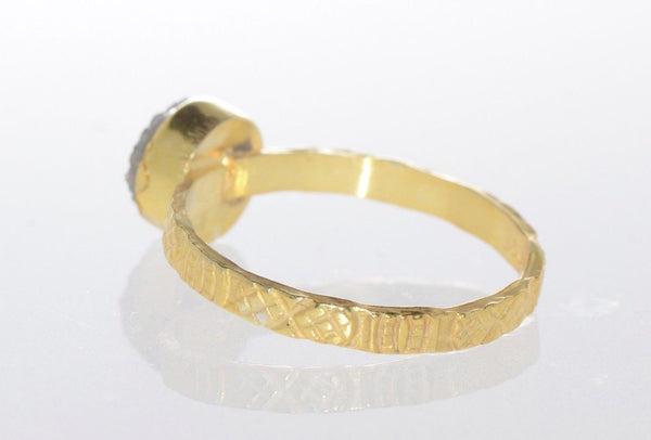 Sterling Silver Amethyst Druzy Ring 18k Gold Plated Multicolor Purple Green SZ6 - Jewelryland.com