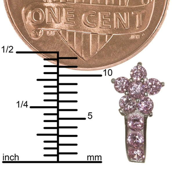 Leverback CZ Earrings Flower Sterling Silver - Many Colors Available - Jewelryland.com