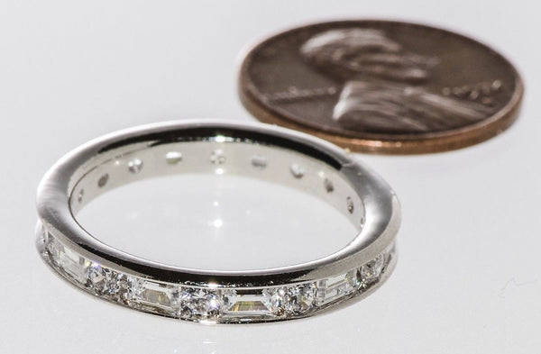 Sterling Silver Band CZ Ring 4mm Cubic Zirconia AAA Grade CZ Stones - Jewelryland.com