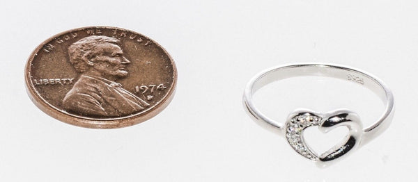 Sterling Silver Heart Ring CZ Cubic Zirconia High Polish - Jewelryland.com