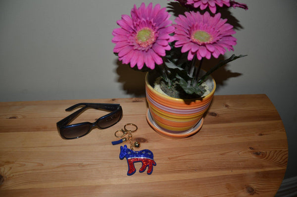 Democrat Donkey Key Chain for Women Purse Charm Backpack Charm - Jewelryland.com