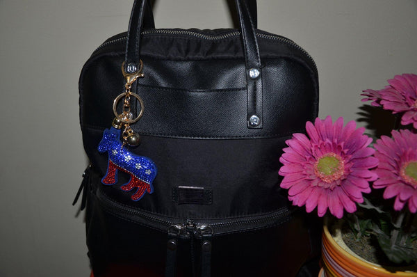 Democrat Donkey Key Chain for Women Purse Charm Backpack Charm - Jewelryland.com