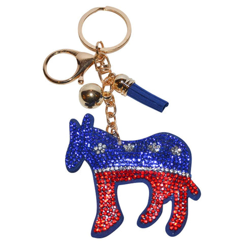 Democrat Donkey Key Chain for Women Purse Charm Backpack Charm - Jewelryland.com