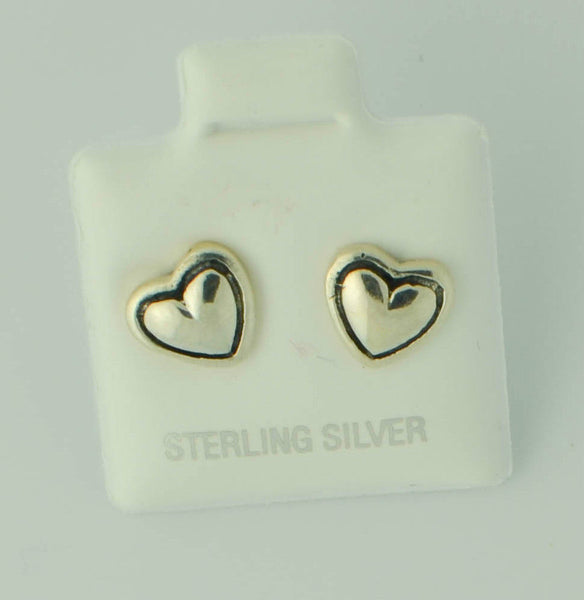Mini Heart Stud Earrings .925 Sterling Silver 7mm - Jewelryland.com