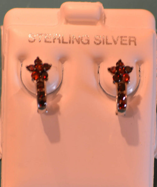 Leverback CZ Earrings Flower Sterling Silver - Many Colors Available - Jewelryland.com