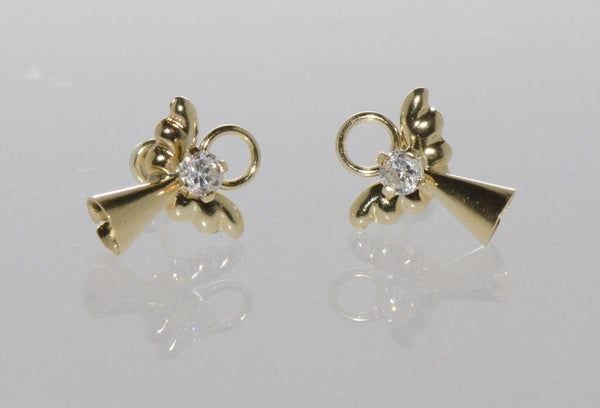 Angel Stud Earrings 10k Yellow Gold - Screw Backs - Jewelryland.com