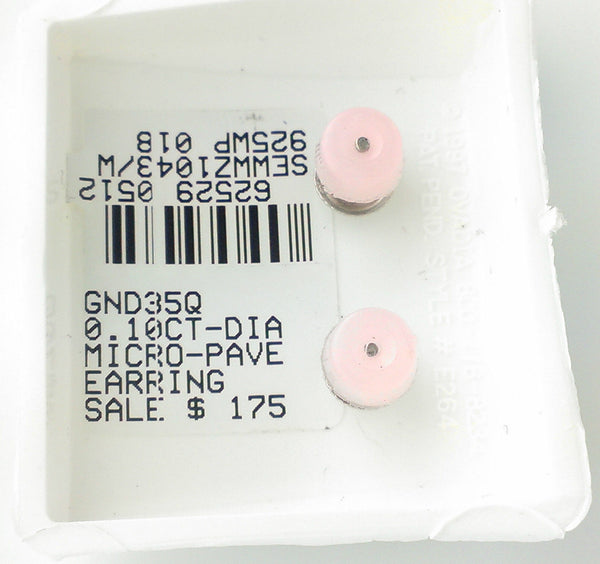 Black Diamond Stud Earrings .10 ct Sterling Silver Kite Shaped with Screw Backs - Jewelryland.com