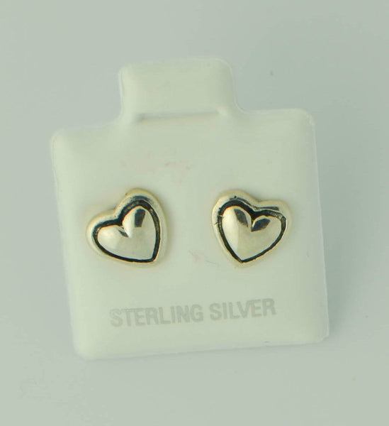 Mini Heart Stud Earrings .925 Sterling Silver 7mm - Jewelryland.com