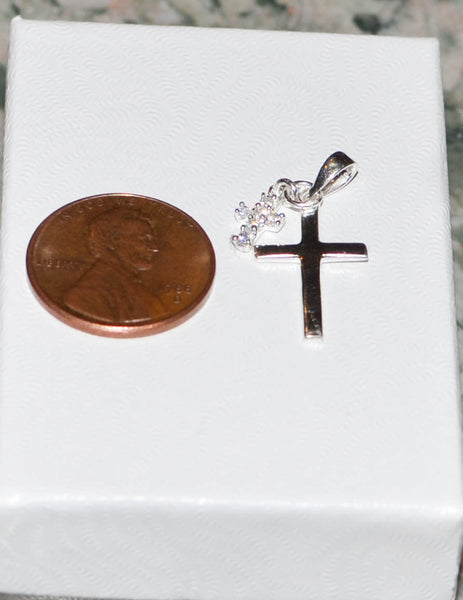 925 Sterling Silver Cross Pendant with Dangling Free Floating Cross 26mm - Jewelryland.com