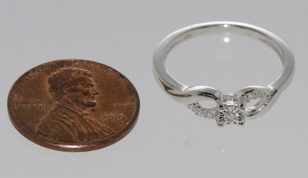 925 Sterling Silver Diamond Solitaire Ring - .05ct, Size 7 - Jewelryland.com