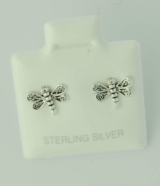 Dragonfly Earrings .925 Sterling Silver Studs 7mm 925 - Jewelryland.com