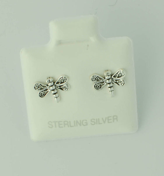 Dragonfly Earrings .925 Sterling Silver Studs 7mm 925 - Jewelryland.com