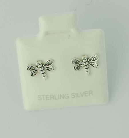 Dragonfly Earrings .925 Sterling Silver Studs 7mm 925 - Jewelryland.com