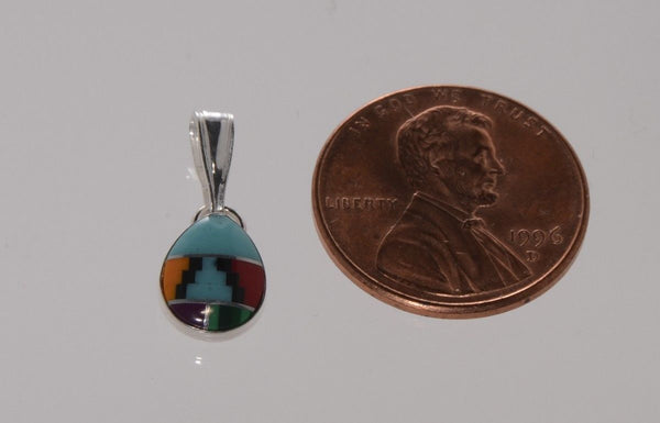 Turquoise, Carnelian and Malachite 925 Sterling Silver Pendant - Gemstone - Jewelryland.com