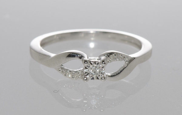 925 Sterling Silver Diamond Solitaire Ring - .05ct, Size 7 - Jewelryland.com