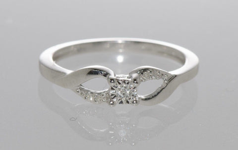 925 Sterling Silver Diamond Solitaire Ring - .05ct, Size 7 - Jewelryland.com
