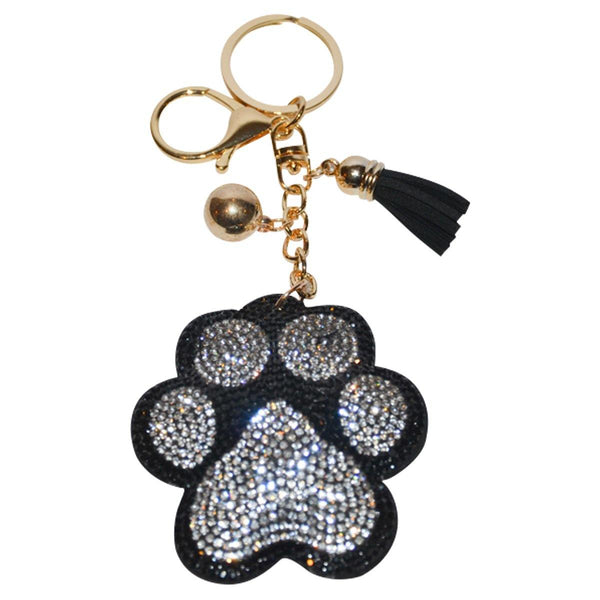 Paw Print Keychain for Women Dog Purse Charm Backpack Charm - White Paw - Jewelryland.com