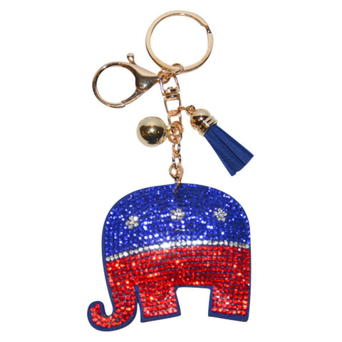 Republican Elephant Key Chain for Women Purse Charm Backpack Charm - Jewelryland.com