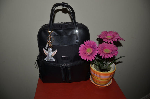 Guardian Angel Key Chain for Women Purse Charm Backpack Charm Crystal Bling Key Ring Keychain - Jewelryland.com