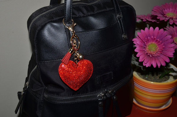 Red Heart Keychain for Women Purse Charm Backpack Charm - Jewelryland.com