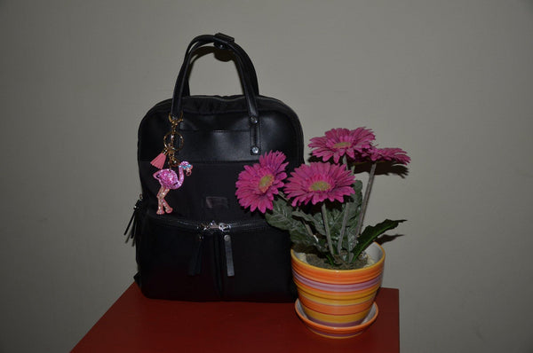 Flamingo Key Chain for Women Purse Charm Backpack Charm Crystal Bling Key Ring Key Holder - Jewelryland.com