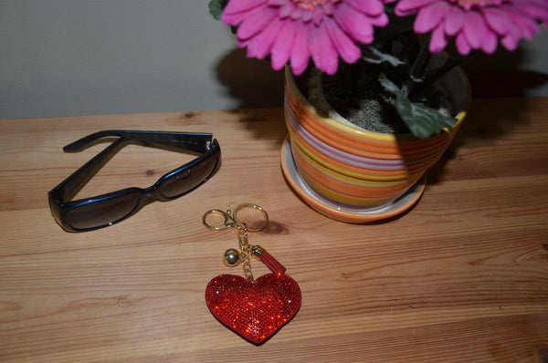 Red Heart Keychain for Women Purse Charm Backpack Charm - Jewelryland.com
