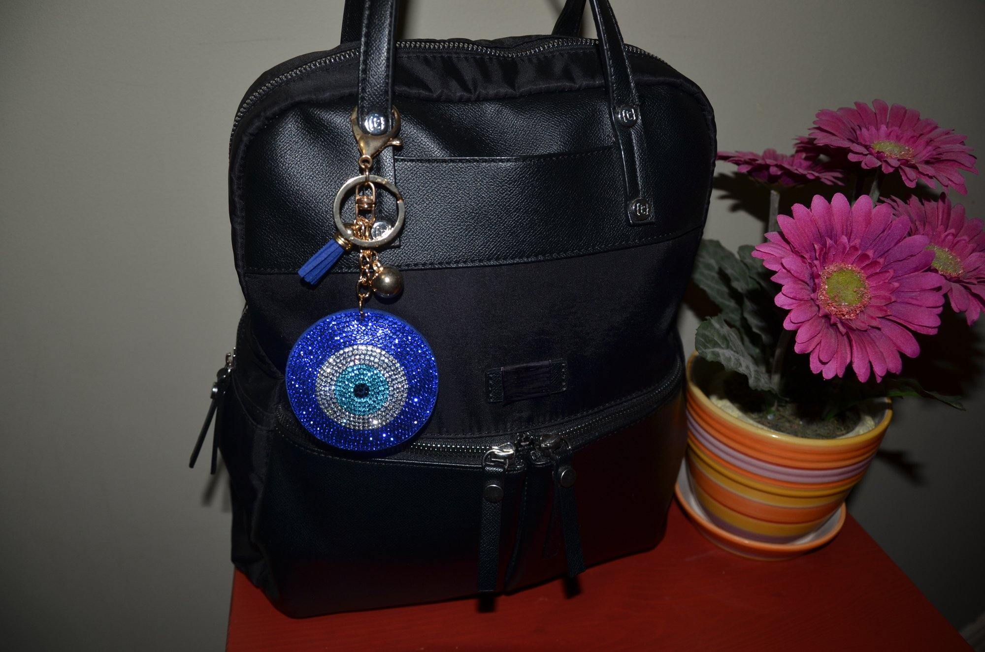 Evil Eye Key Chain for Women Purse Charm Backpack Charm Crystal Bling