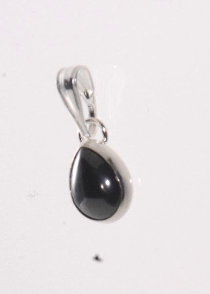 Hematite Pendant Gemstone Pear Shape .925 Sterling Silver 7mm x 9mm - Jewelryland.com